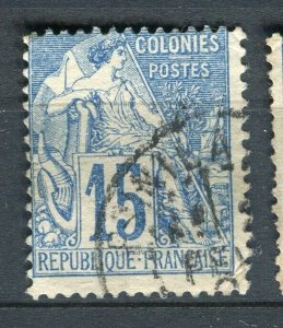 FRENCH COLONIES; 1880s General issue used 15c. value + Postmark,