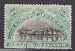 Belgian Congo - 1910 40c Congo Canoe  (9459)