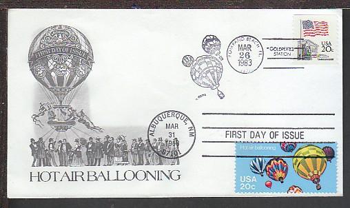 US Hot Air Balloon 1983 Artmaster U/A FDC BIN 18406