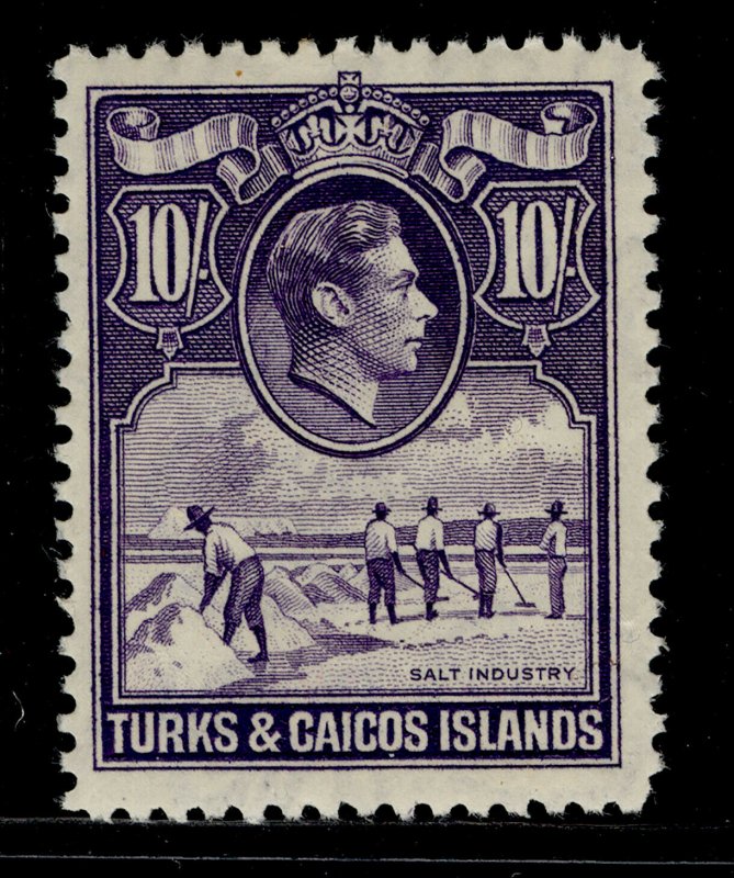 TURKS AND CAICOS ISLANDS GVI SG205, 10s bright violet, LH MINT. Cat £32.