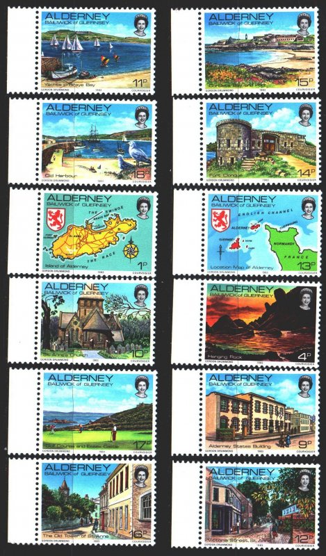 Alderney. 1983. 1-12. Tourism, ships, seagulls, cows. MNH.