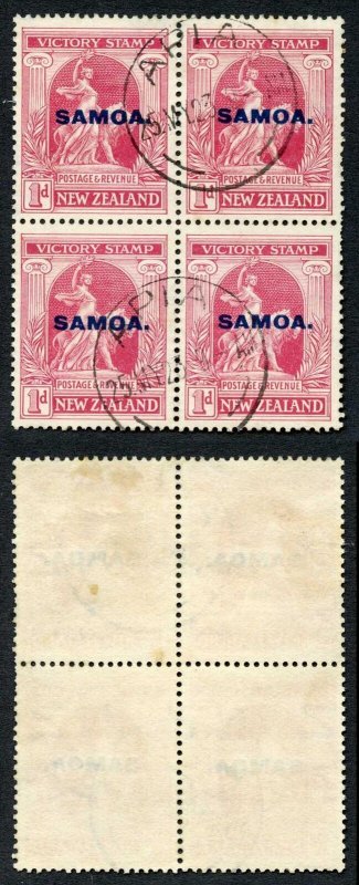 Samoa SG144 1d Block of Four (couple of brown marks on Back) Cat 96++ pounds 