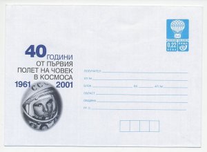 Postal stationery Bulgaria 2001 Joeri Gagarin - First man in space