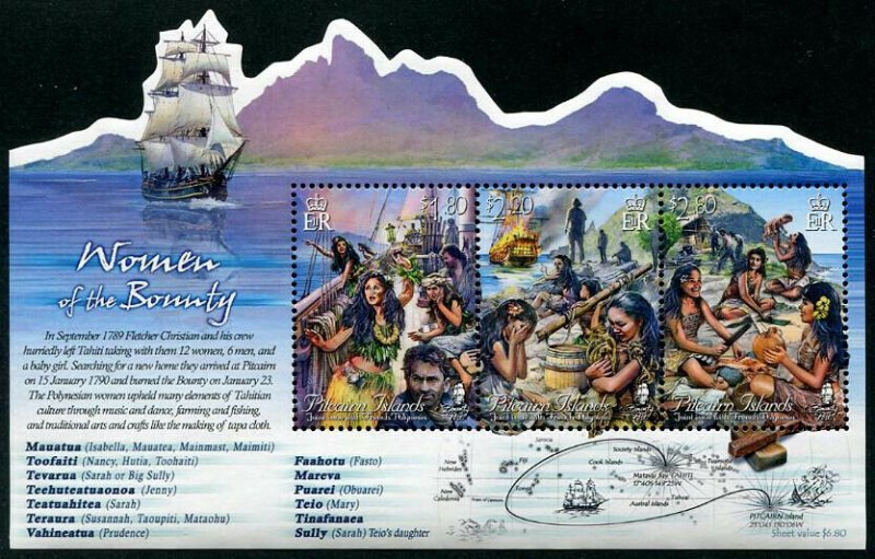 HERRICKSTAMP NEW ISSUES PITCAIRN ISLANDS Sc.# 827 Women of the Bounty S/S