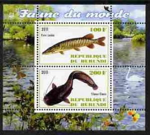 Burundi 2011 Fauna of the World - Fish #2 (Pike & Cat...