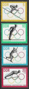 EAST GERMANY DDR 1963 Innsbruck WINTER OLYMPICS Set Sc 680-682,B111 MNH