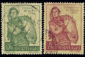 Portugal 1951 Sc 729-30 U vf  Fishing Congress