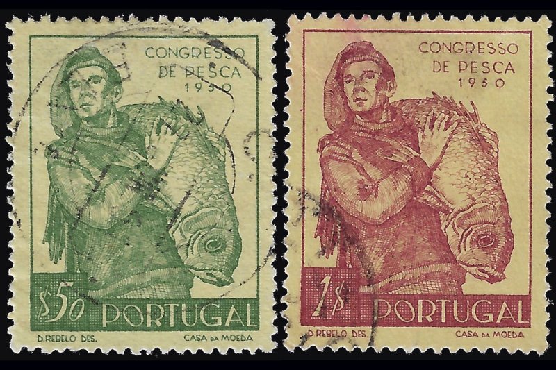 Portugal 1951 Sc 729-30 U vf  Fishing Congress