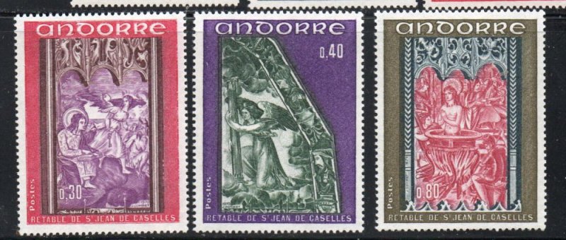 Andorra (Fr) Sc 199-201 1970  Church Frescoes  stamp set mint NH