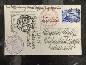 1930 Germany Graf Zeppelin RPPC postcard Cover Vogtland Flight LZ 127