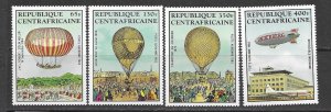 Central African Republic C282-5 MNH Hot Air Balloons , vf. 2022 CV $10.00