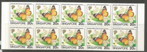 SINGAPORE  660A  MNH,  COMPLETE BOOKLET,  NATURE SERIES,  BUTTERFLIES