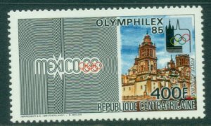 Central African Republic 1985 Olympic Stamps Exhibition Olymphilex '85 - Laus...
