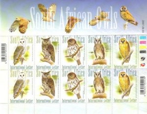 South Africa - 2007 Owls Sheet MNH** SG 1622-1626