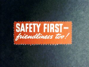 English/American? Poster Stamp -Safety & Friendliness Stamp - MNH