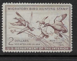 US #RW20 1953 $2 Federal Duck Stamp (U?) * deep brown rose  CV$15.00