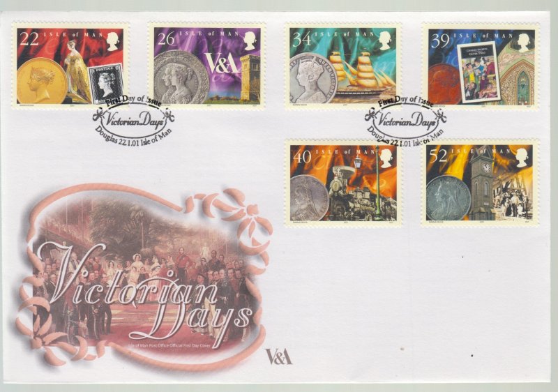 Isle of Man -  2001  Victorian Days set of 6   on FDC