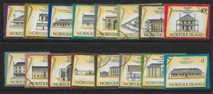 NORFOLK ISLAND SG133/48 1973-5 HISTORIC BUILDINGS DEFINITIVE SET USED