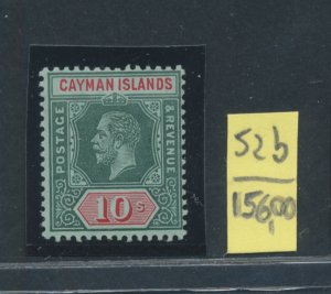 1912 CAYMAN ISLANDS, Stanley Gibbons n. 52b - 10 shillings deep green and red gr