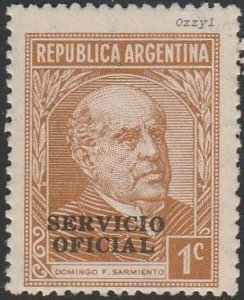 Argentina #O37 1939 1c Ochre DF Sarmiento ovpt. UNUSED-Fine-OG-LH.
