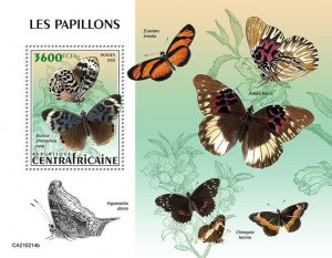 2021/03 -CENTRAL AFRICAN REP - BUTTERFLIES   1V  complet set    MNH ** T