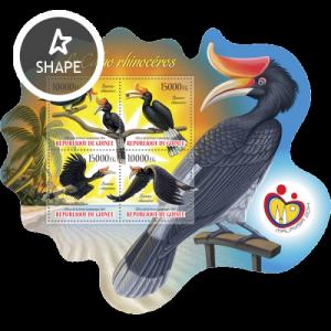 Rhinoceros Hornbill Hornvogel Birds Vögel Animals Fauna Guinea MNH stamp set