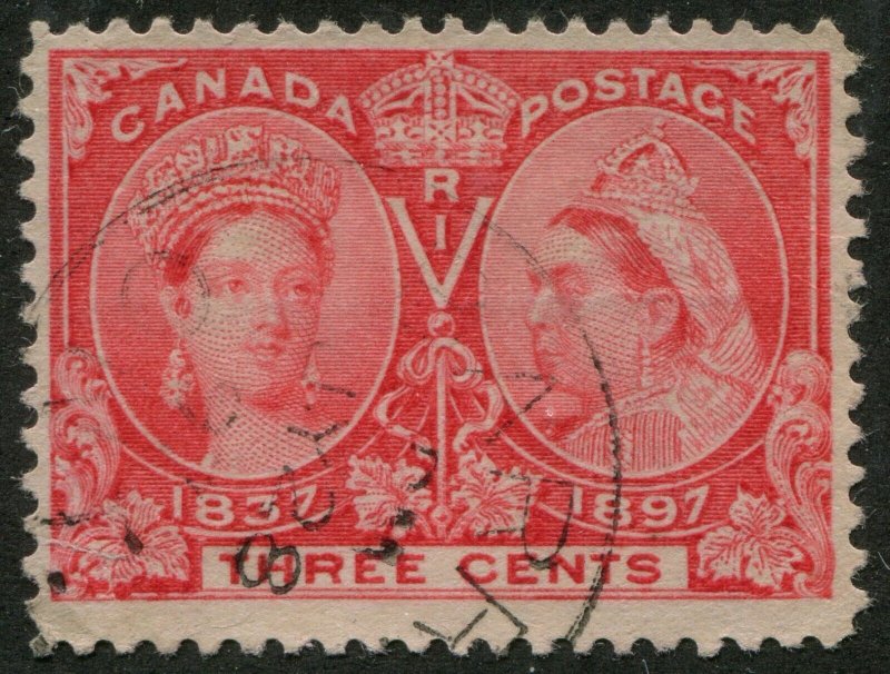 CANADA #53 USED RE-ENTRY IN CROWN DATED