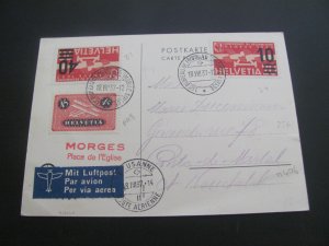 SWITZERLAND 1937 AIRMAIL PC VF  (260)