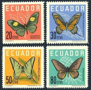 Ecuador 680-683, MNH. Michel 1070-1073. Butterflies 1961.