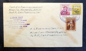 Philippines #383, #385, #390 FVF FDC w/Labor Day Work Request May 1, 1945