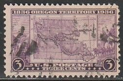 U.S. 783, 3¢ OREGON TERRITORY ISSUE. SINGLE, USED. VF. (901)