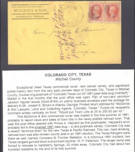 Mitchell County Colorado DPO Dead Post Office 1881-1939 Advertisement ( Posta...