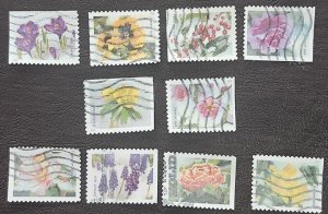 US Scott # 5727-5736; ten used (60c) Snowy Beauty, 2022; VF/XF; off paper