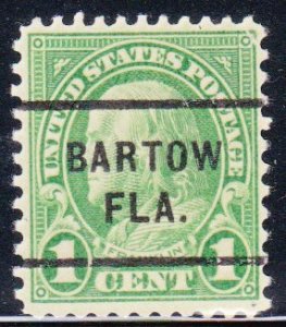 Precancel - Bartow, FL PSS 255 - Compound Perf - Town and Type Issue