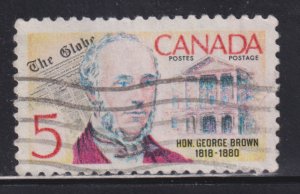 Canada 484 George Brown, The Globe & Legislature 5¢ 1968