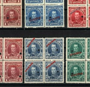 VENEZUELA Simon Bolivar 10b COLOUR TRIAL? 1904 *SPECIMEN* 6 Blocks{24} MNH MA608