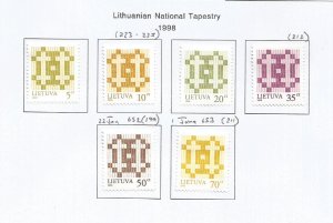 LITHUANIA - 1998 - Lithuanian National Tapestry -  Perf 6v Set - M L H