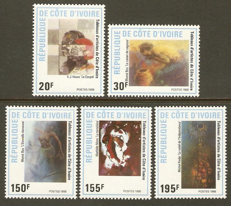 Ivory Coast #848-52 NH Paintings by Local Artists