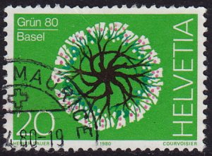 Switzerland - 1980 - Scott #681 - used - Tree in Bloom
