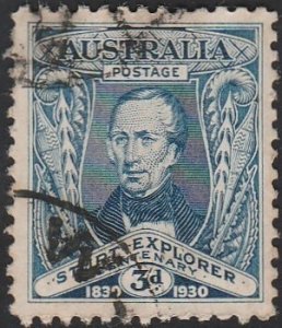 Australia #105 1930 3d Blue Explorer Charles Sturt USED-VG.
