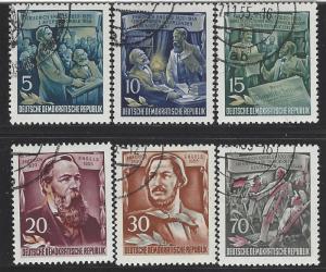 German Democratic Republic Scott # 259 - 264, used