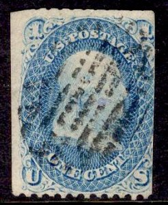 US Stamp #63 1c Franklin USED SCV $45