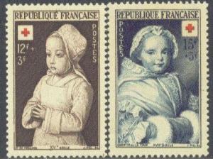 FRANCE B264-65 MNH 1951 RED CROSS-PAINTINGS