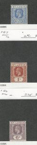 St. Lucia, Postage Stamp, #81, 87 Mint LH, 86 Hinged, 1921, JFZ
