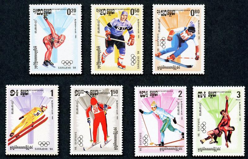 Cambodia, # 462-68, MNH.  1984 Olympics  SCV $7.25