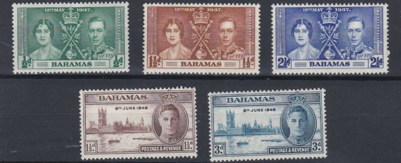 BAHAMAS   1937 - 46  CORONATION & VICTORY SETS  MH  