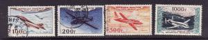 France-Sc#C29-32-used airmail set-Planes-Aircraft-1954-