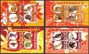 {g077} Congo 2010 Fauna Animals (2) 4 sheets Used / CTO