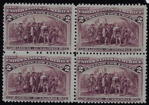 Scott #231 – $49.00 - Fine-OG-LH – Fresh block of four.