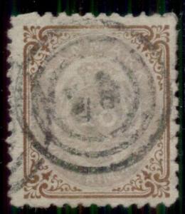 DENMARK #24b 48sk bicolor, used w/INVERTED FRAME, quite rare, Scott $1,900.00